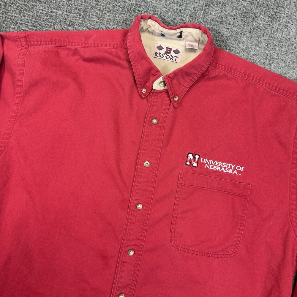 Boa Resort University Of Nebraska Huskers Button Down Shirt Vintage Mens‎ XXL